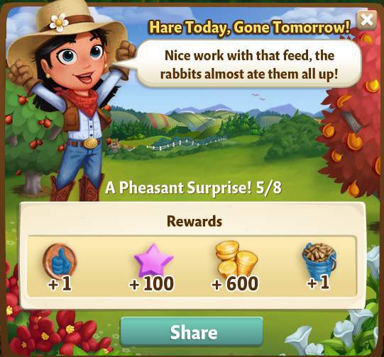 farmville 2 a peasant surprise: a good hare day rewards, bonus