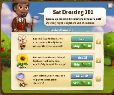 farmville 2 a timeless classic: set dressing 101 tasks