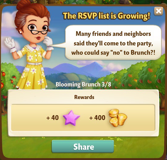 farmville 2 blooming brunch: collecting the wallflowers rewards, bonus