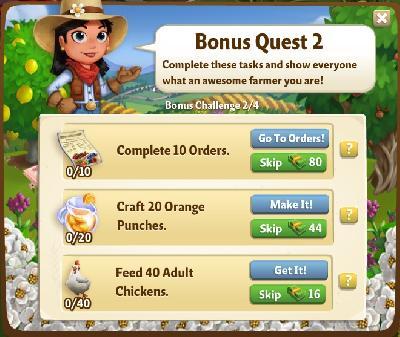farmville 2 bonus challenge: bonus quest 2 tasks