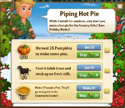 farmville 2 community caring: piping hot pie tasks
