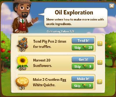farmville 2 cultivating values: oil exploration tasks