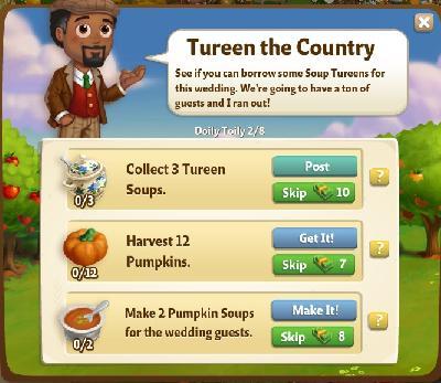 farmville 2 doily toily: tureen the country tasks