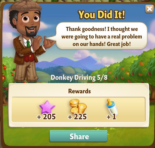 farmville 2 donkey driving: buck and run rewards, bonus