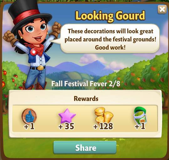 farmville 2 fall festival fever: gathering garland rewards, bonus