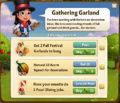 farmville 2 fall festival fever: gathering garland tasks