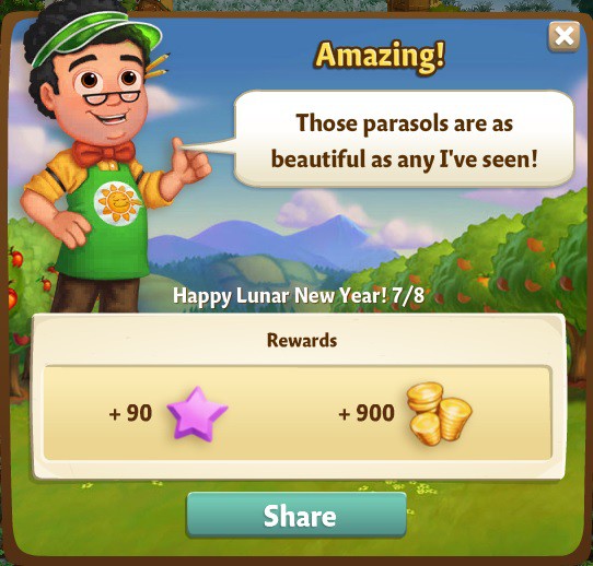 farmville 2 happy lunar new year: umbrella cooperation rewards, bonus