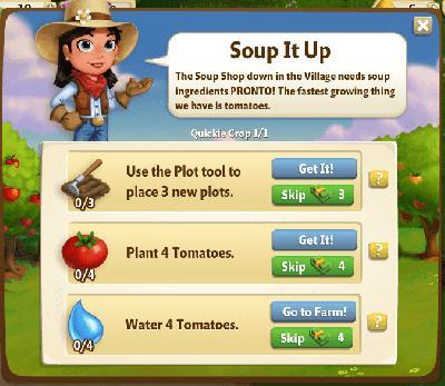 farmville 2 quickie crop 1-1: soup it up tasks
