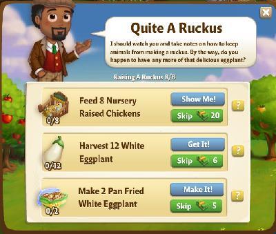 farmville 2 raising a ruckus: quite a ruckus tasks