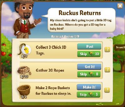 farmville 2 raising a ruckus: ruckus returns tasks