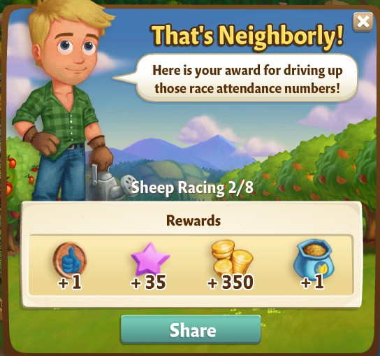 farmville 2 sheep racing: shear entertainment rewards, bonus