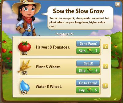 farmville 2 sow the slow grow tasks