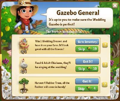 farmville 2 the perfect wedding: gazebo general tasks
