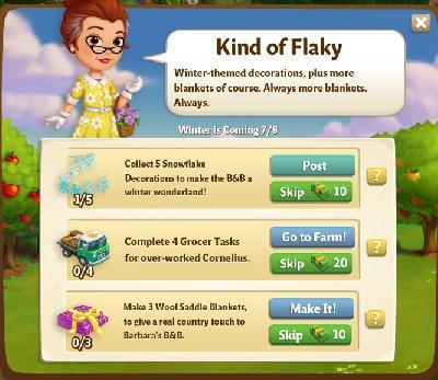 farmville 2 winter is coming: kind of flaky tasks