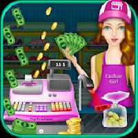 cash register supermarket girl