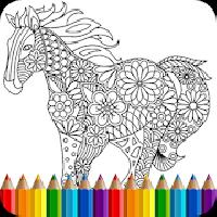coloring book animals mandala