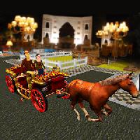 luxury wedding: horse carriage bridal city