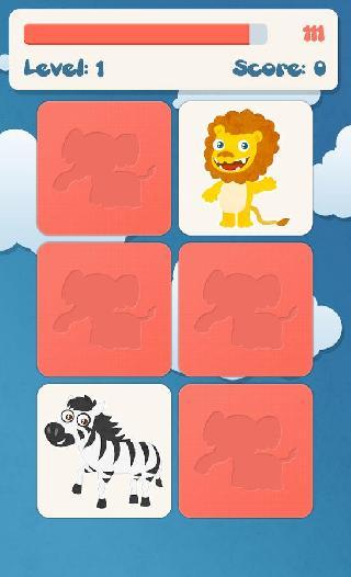 animals memory games for kids