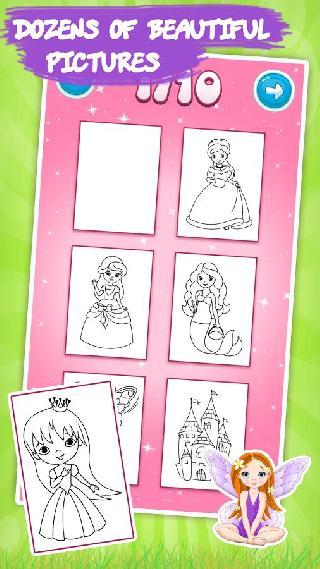 coloring pages game: princess