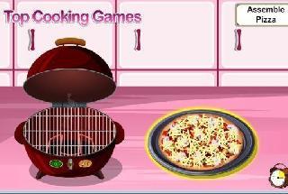 cooking pizza