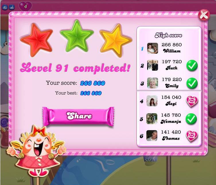 candy crush saga level 91 of 440 rewards, bonus