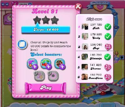 candy crush saga level 91 of 440 tasks