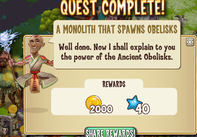 castleville a moonlith that spawns obelisk rewards, bonus