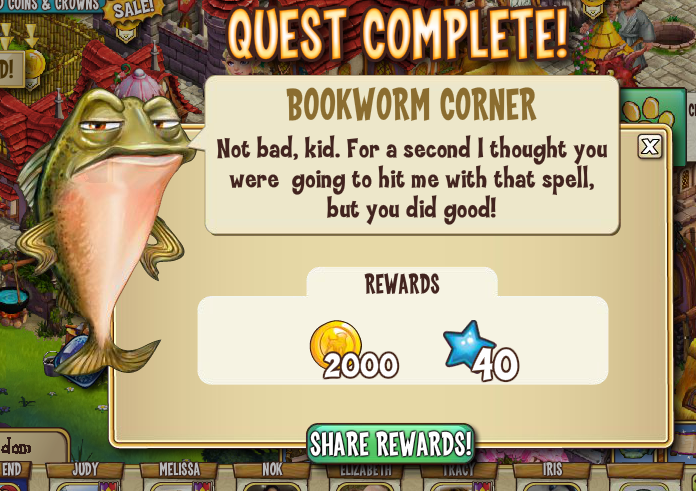 castleville books gone wild: bookworm corner rewards, bonus