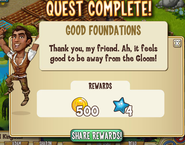 castleville good foundations rewards, bonus