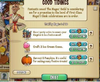 castleville trial by magic: good tidings tasks