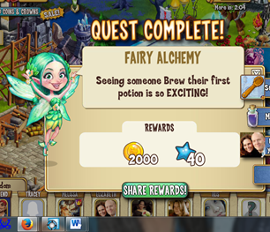 castleville home brewing: fairy alchemy rewards, bonus