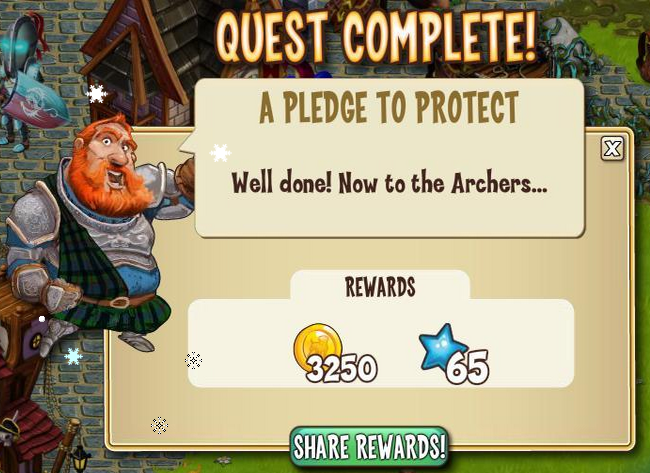 castleville knights and archers: a pledge to protect rewards, bonus