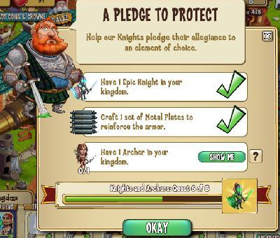 castleville knights and archers: a pledge to protect tasks