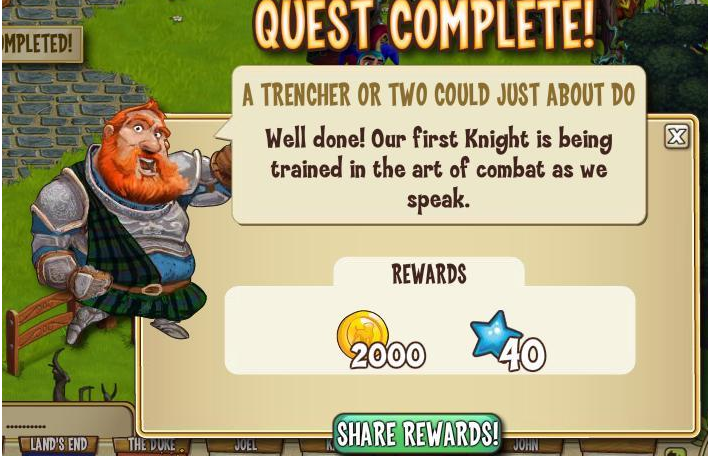 castleville knights and archers: a trencher or two could just about do rewards, bonus