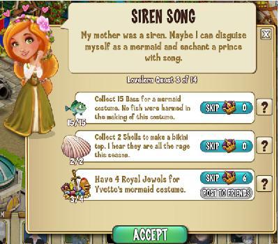 castleville lovelorn: siren song tasks