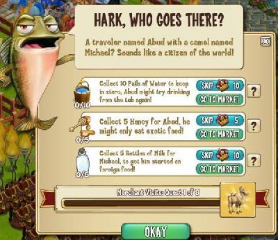 castleville merchant visits: hark, who goes there tasks