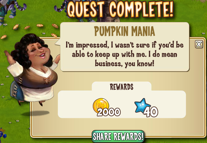 castleville mia's halloween party: pumpkin mania rewards, bonus