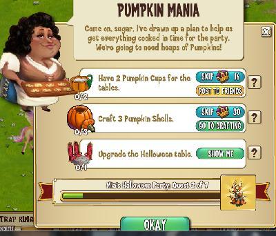 castleville mia's halloween party: pumpkin mania tasks