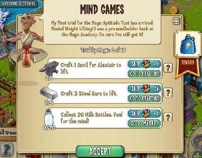 castleville trial by magic: mind games tasks