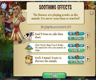 castleville naughty gnome: soothing effects tasks