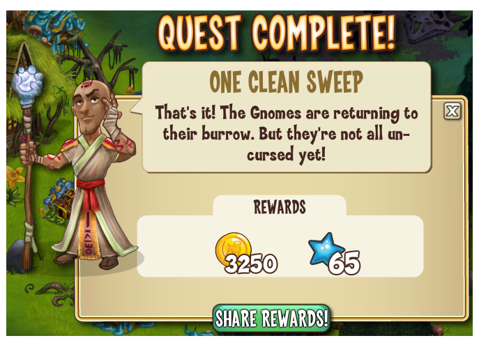 castleville naughty gnomes: one clean sweep rewards, bonus
