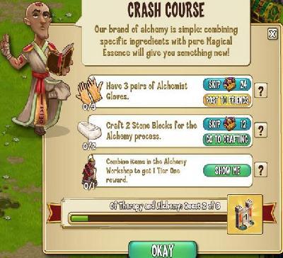 castleville of therapy and alchemy: crash course tasks