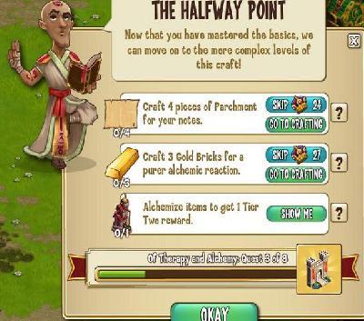 castleville of therapy and alchemy: the halfway point tasks
