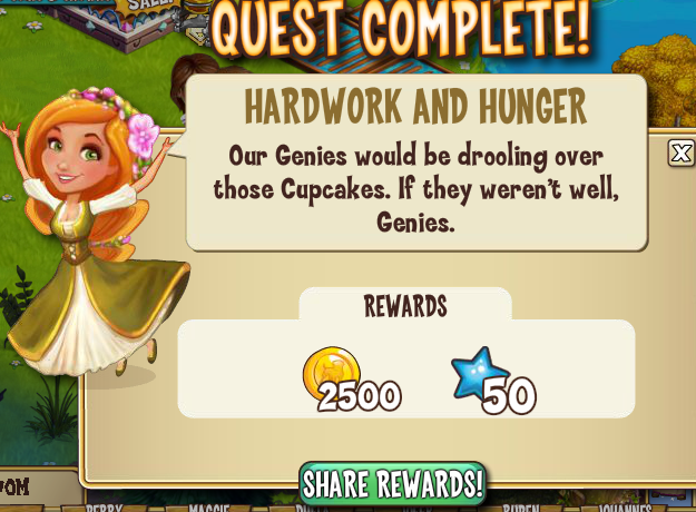castleville partner genies: hardwork and hunger rewards, bonus