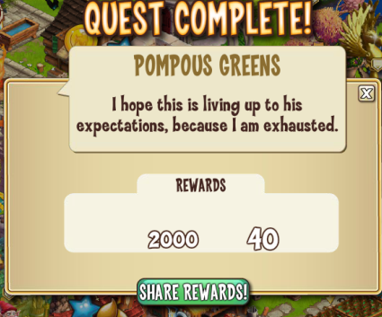 castleville pompus green rewards, bonus