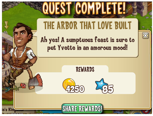 castleville rafael's big brother: the arbor that love built rewards, bonus