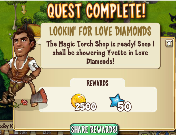 castleville rafael's big proposal : lookin' for love diamonds rewards, bonus
