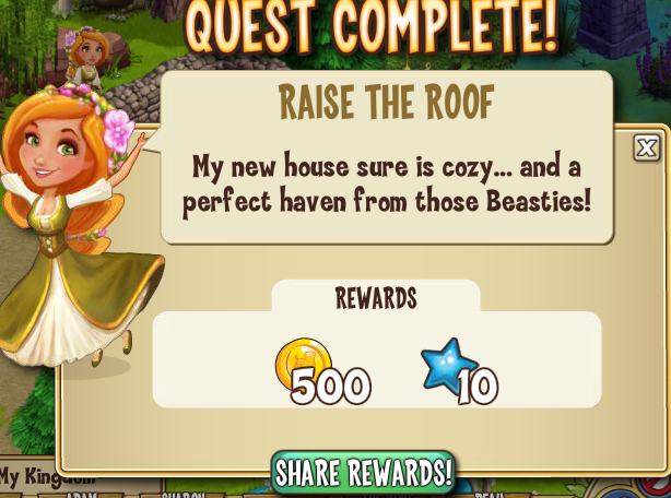 castleville raise the roof rewards, bonus