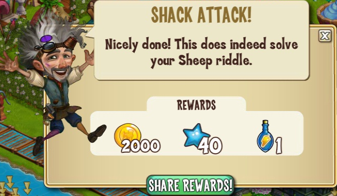 castleville ready to shack up: shack attack rewards, bonus