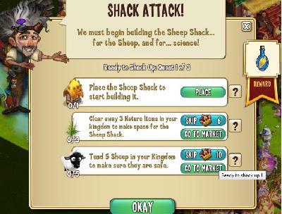 castleville ready to shack up: shack attack tasks